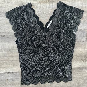 Zara Trafaluc Black Lace Top